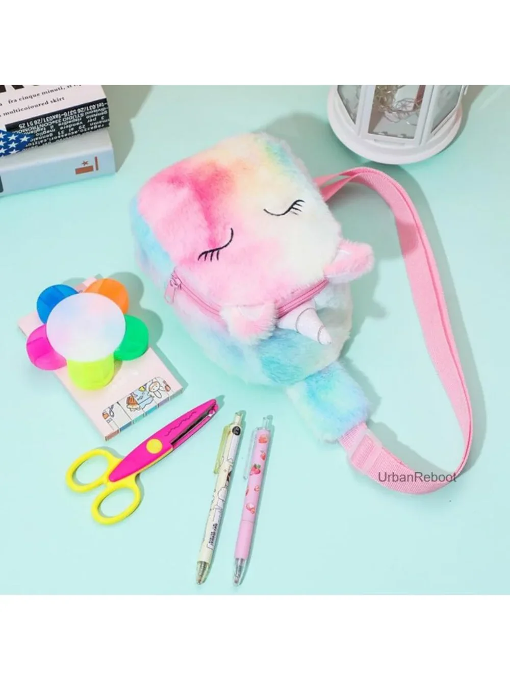 Kids Crossbody Bag Plush Sling Bag Unicorn Mini Purse for Girls